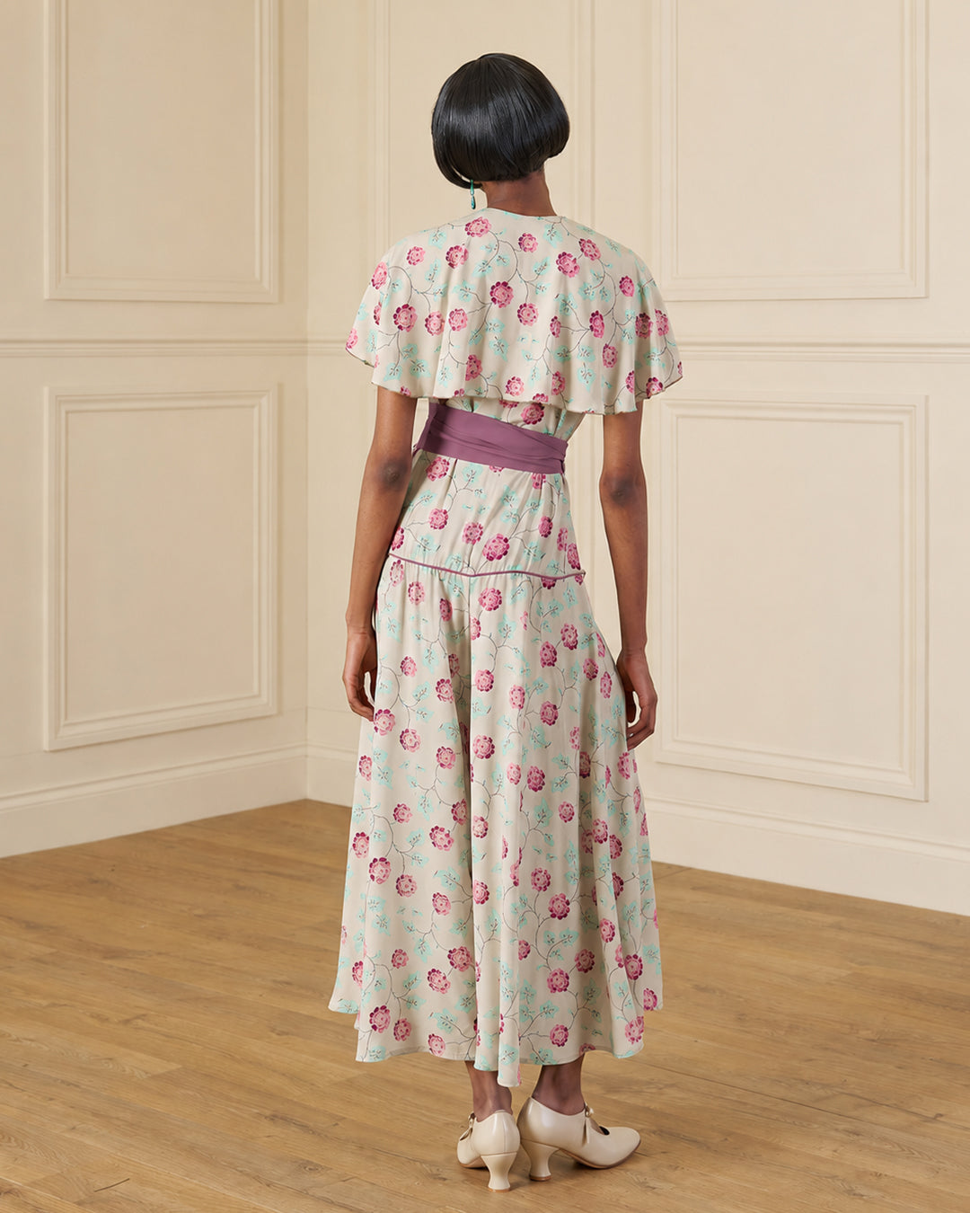 1930s 'Bessie' Wrap Beach Pyjama - Hydrangea