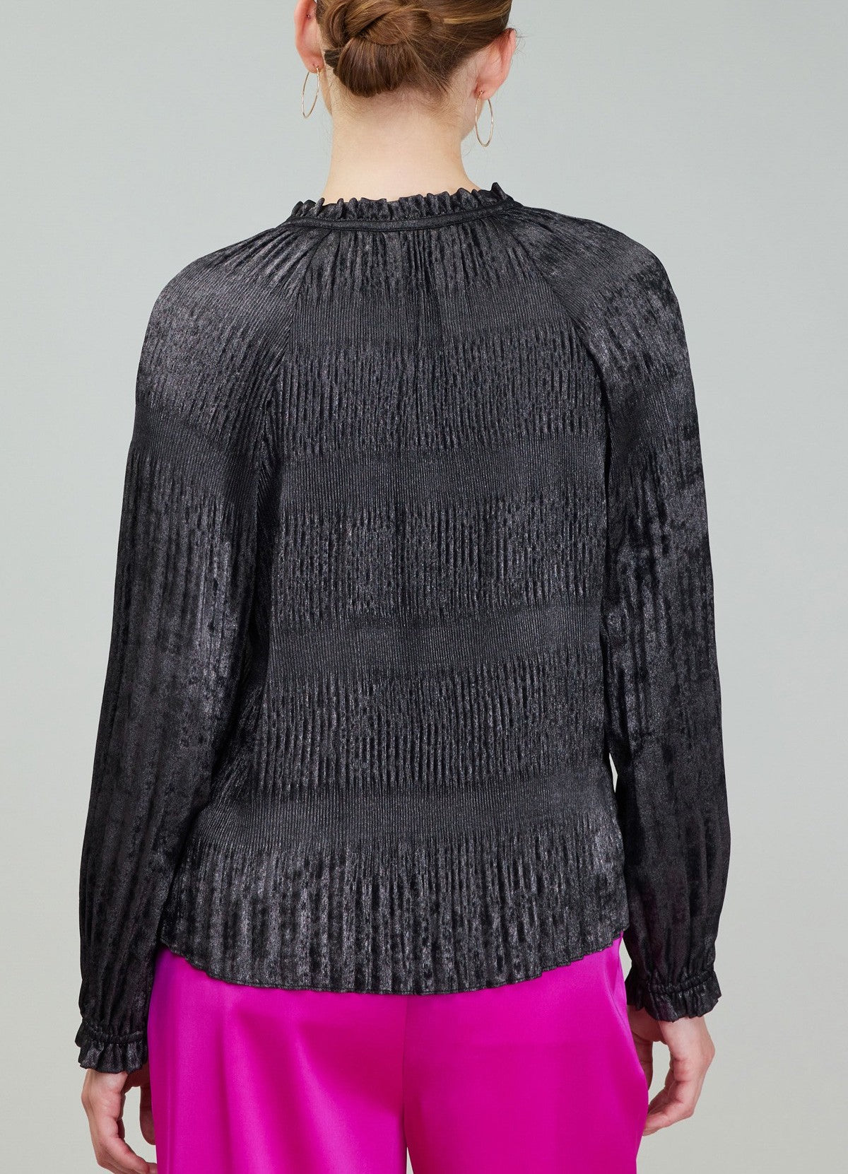 Current Air Ruffled Split Neck Blouse