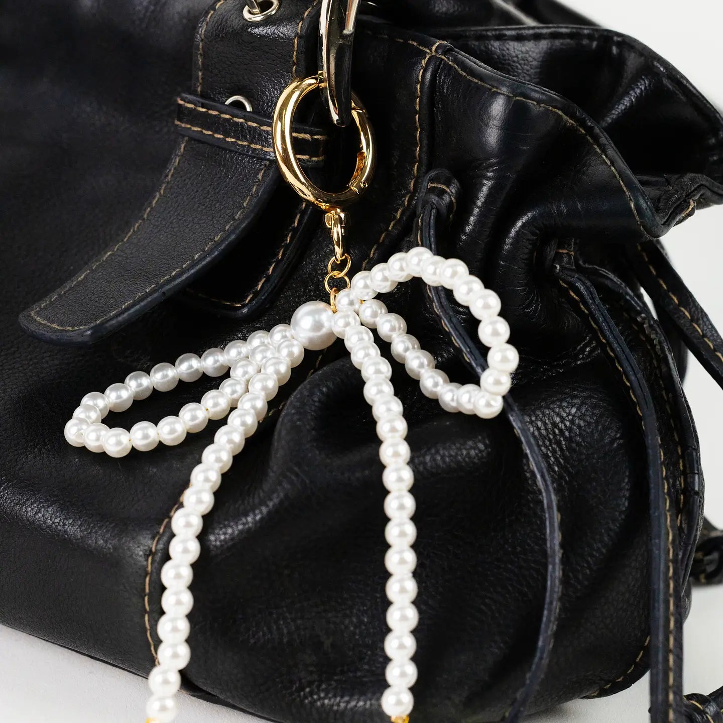 Pearl Bow Bag Charm