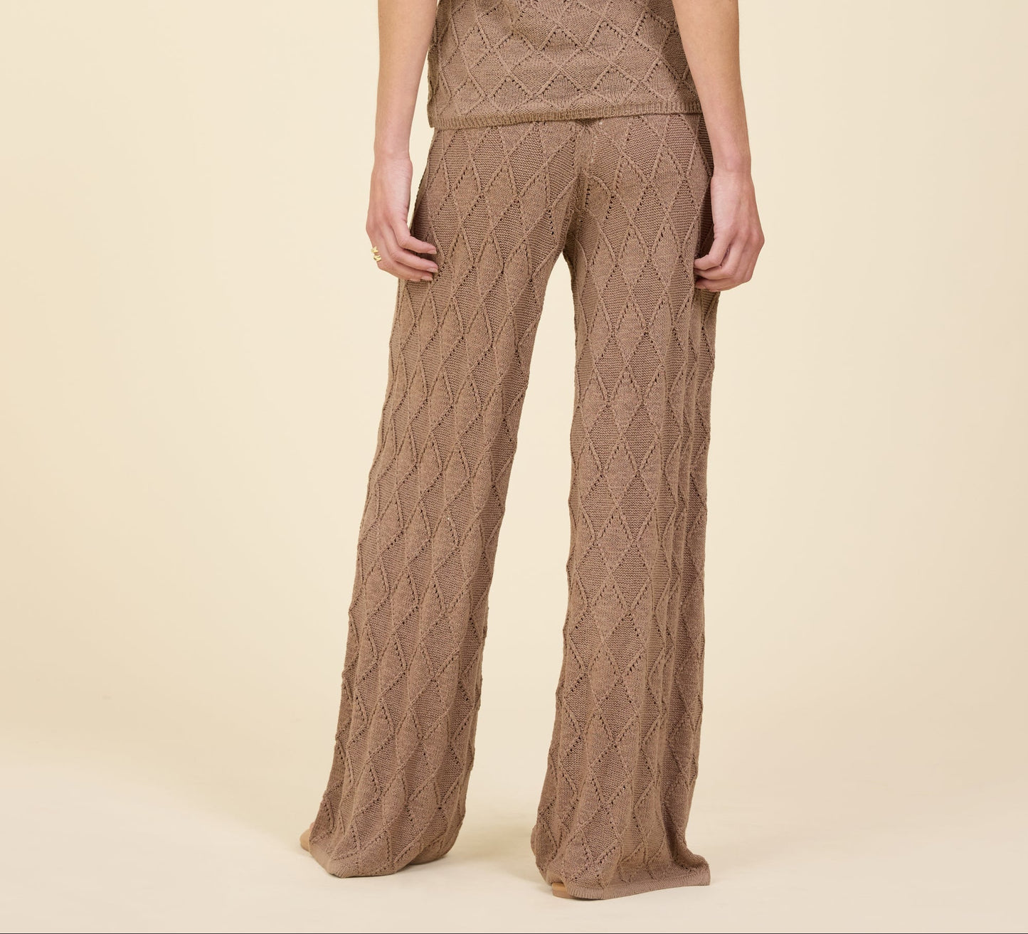 Diamond Knit Wide Leg Pant