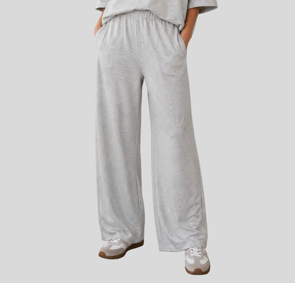 Elastic Waist Wide Leg Pant