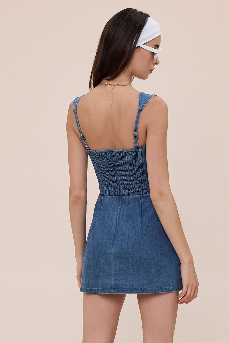 Denim Pocket Mini Dress