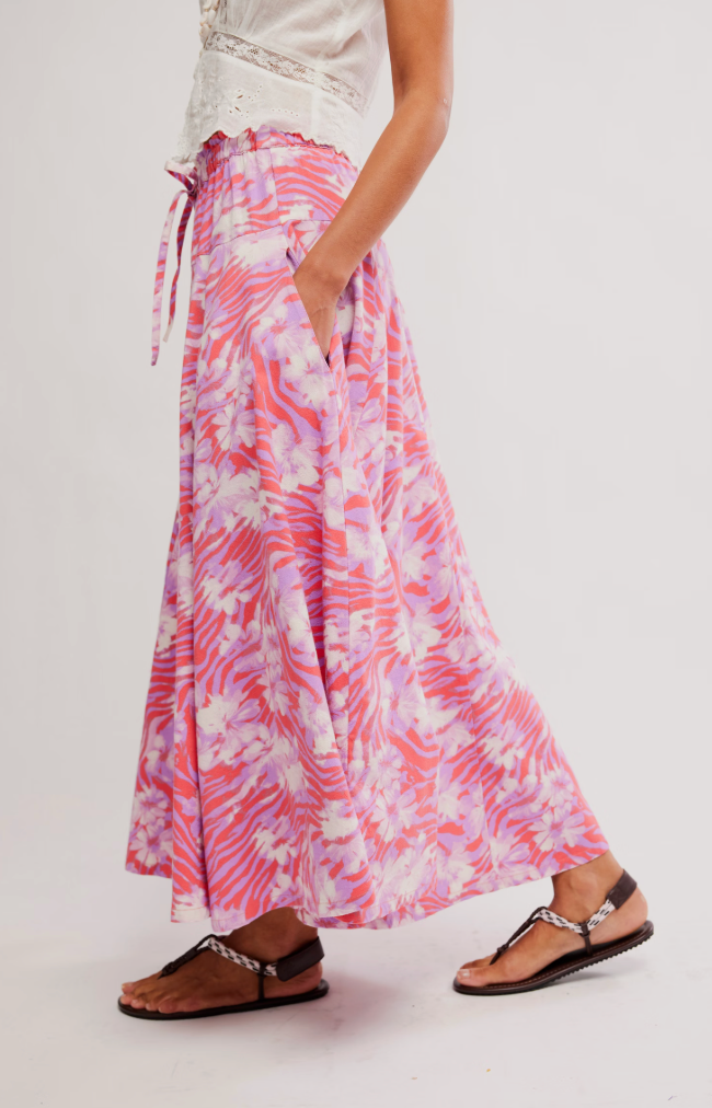Free People Zephyr Bustle Print Maxi Skirt