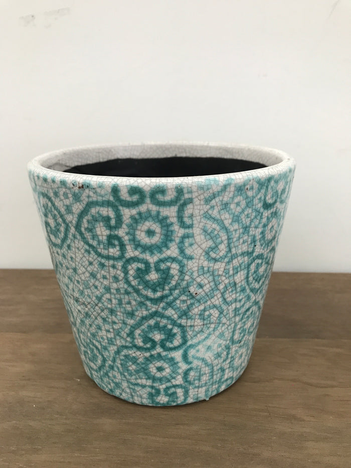 Aqua blue pot large