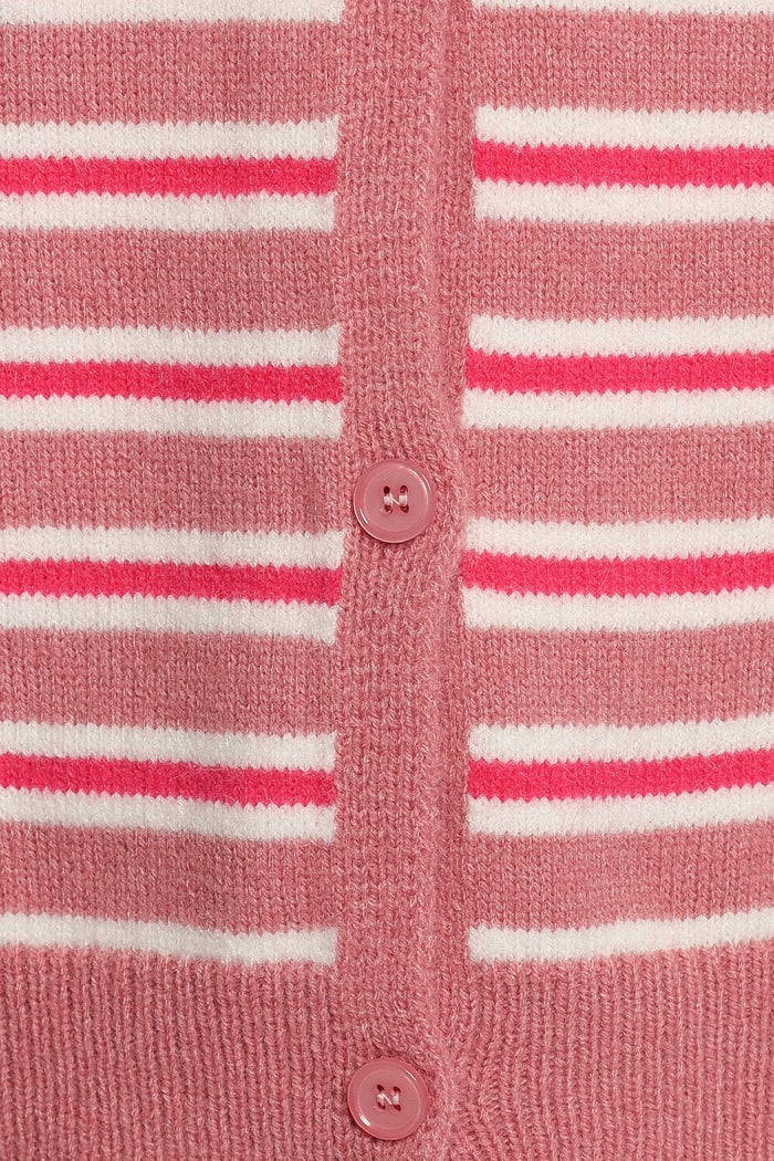 KNITWEAR Brynn Cardigan - Pink Stripe