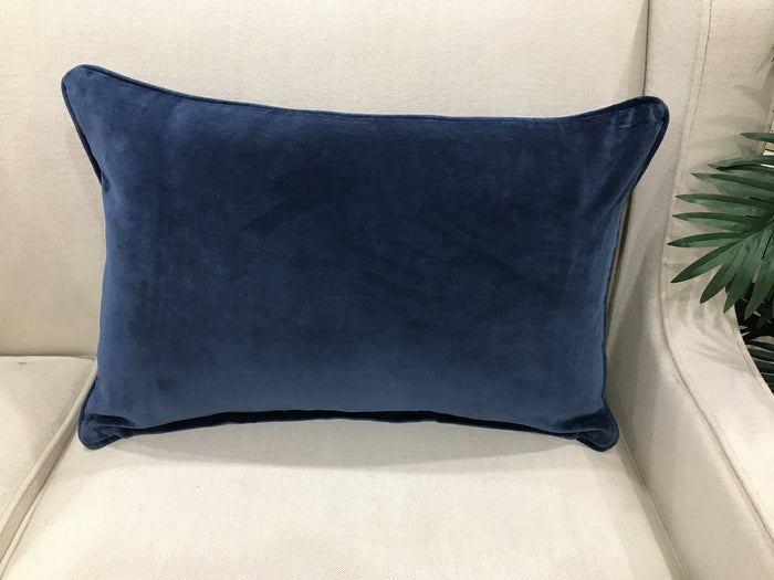 Chelsea Velvet Cushion Navy (lumbar)