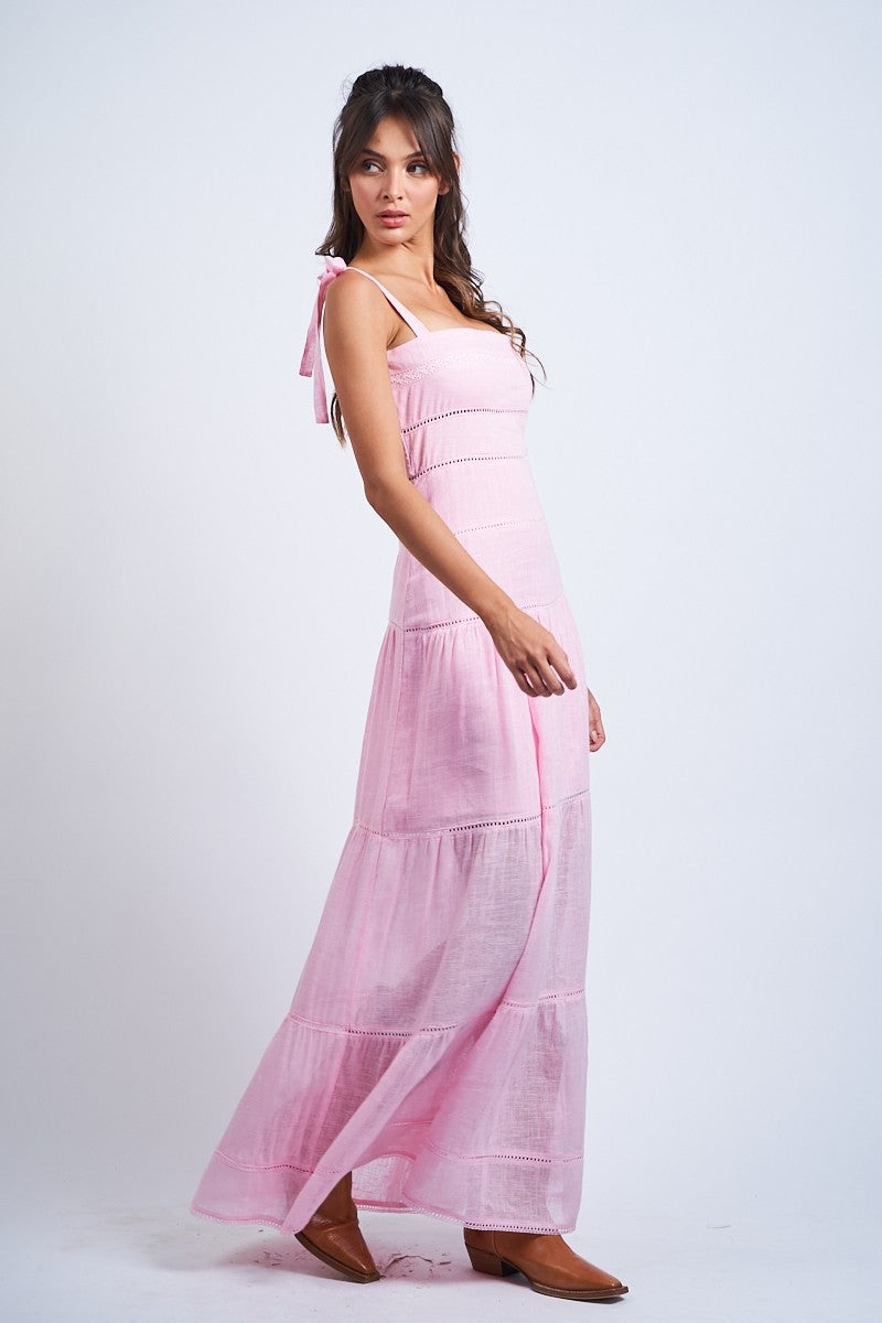 Lace Trim Maxi Dress