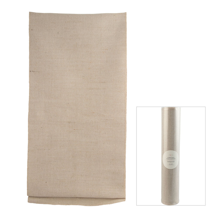 Fabric Table Runner Beige Silver
