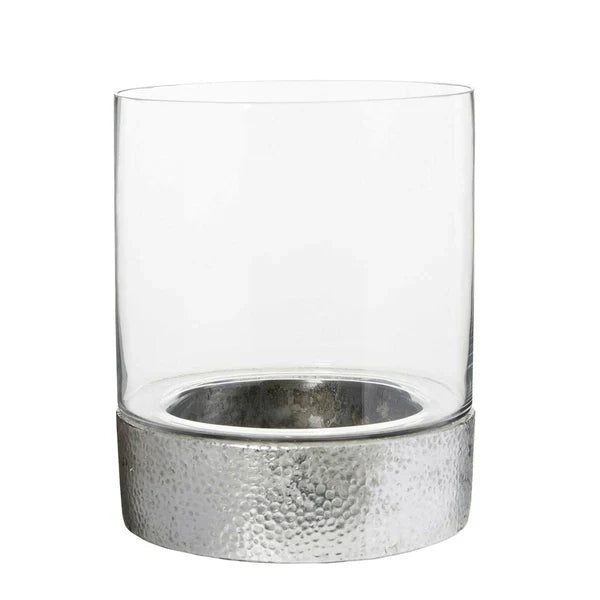 Glass Candle Holder Small Grey