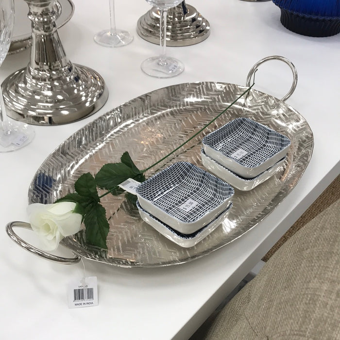 Hilda Oval Silver Tray