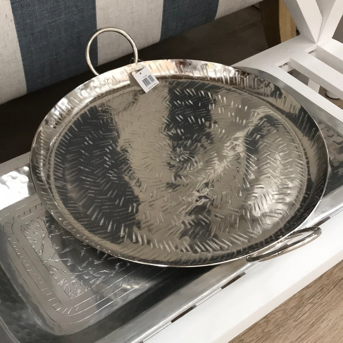 Hilda Round Silver Tray