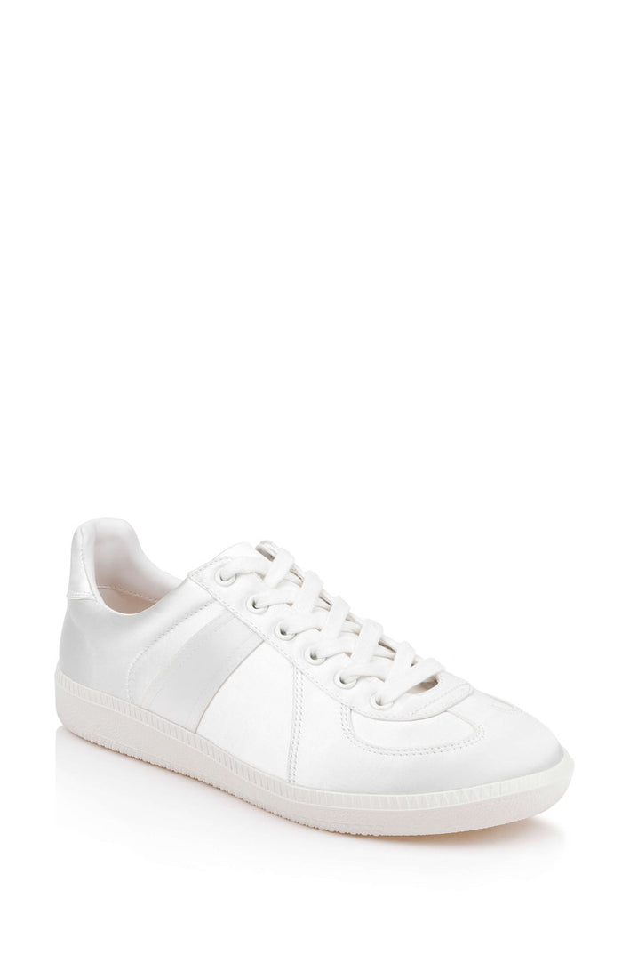 Ivory Satin | Imara Satin Sneaker Front Side