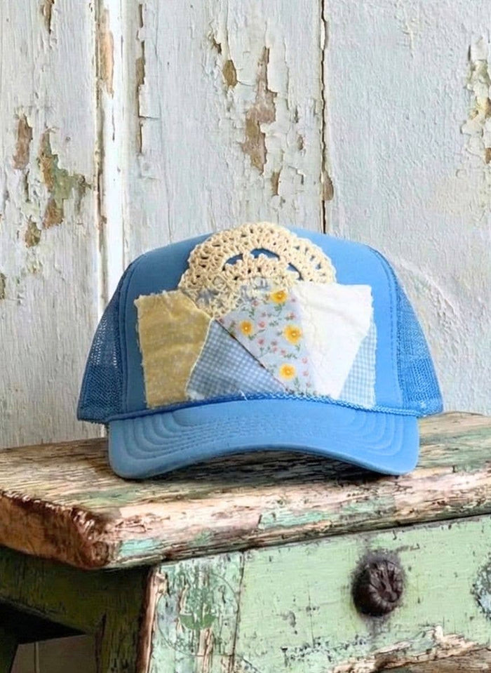Josie Upcycled Crochet & Quilt Trucker Hat