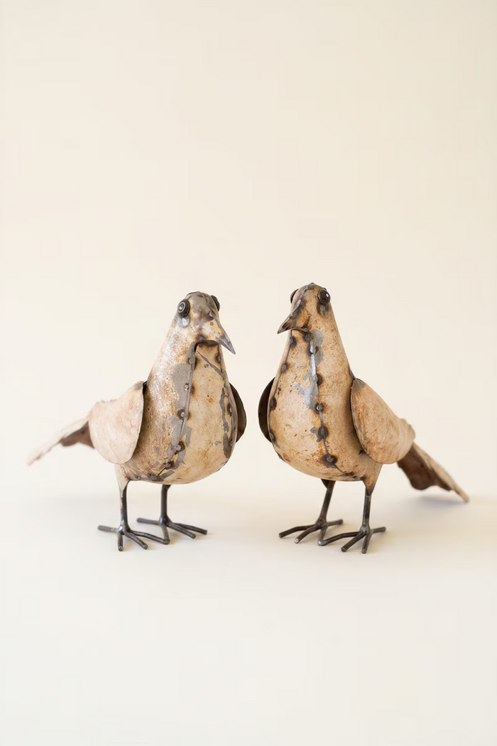 Recycled Metal Pigeons Set/2