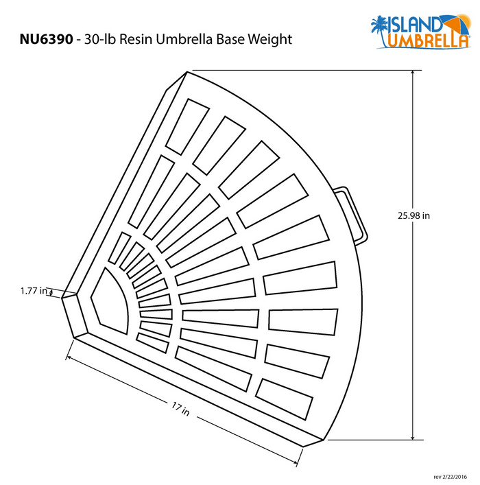 Replacement Part NU6390a2 (2) 30-lb Resin Umbrella Base Weights in Bronze