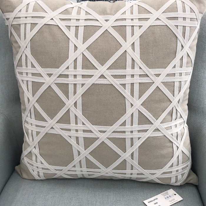 Riviera Lattice Beige Cushion