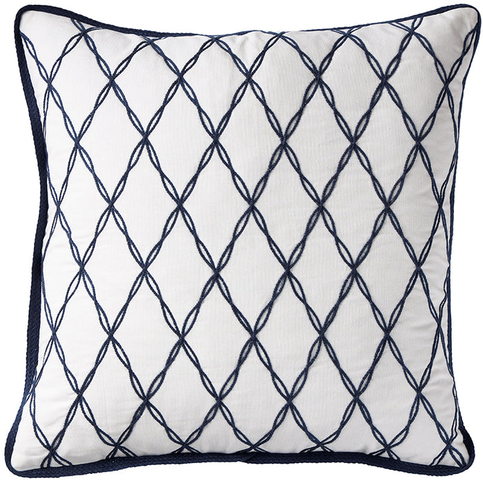 Santorini Lattice Navy Cushion
