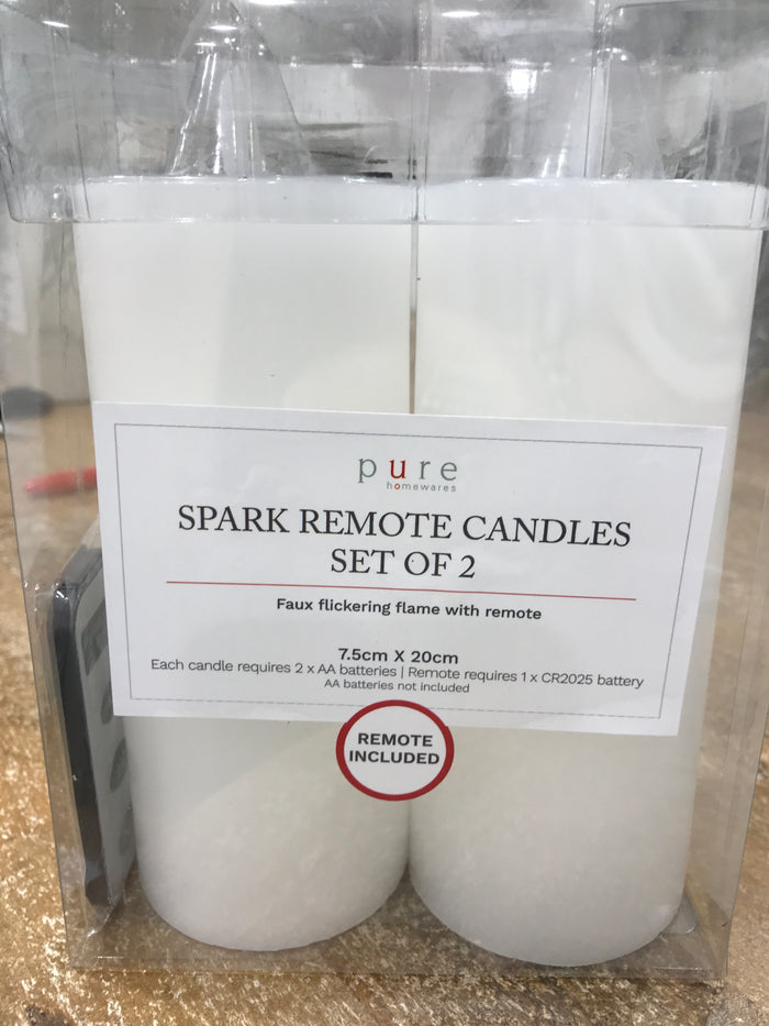Spark Remote White Candle Med - Set 2