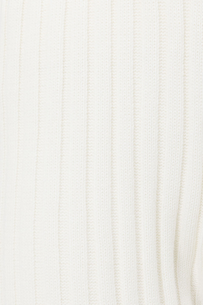 Celine Ribbed Knit Top - White