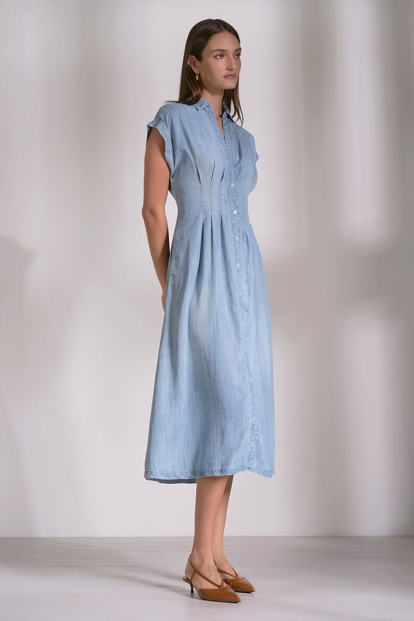 Elan Cap Sleeve Midi Dress