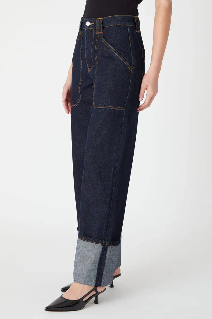 Blank Deep Wide Cuffed Utility Wide Leg Jean
