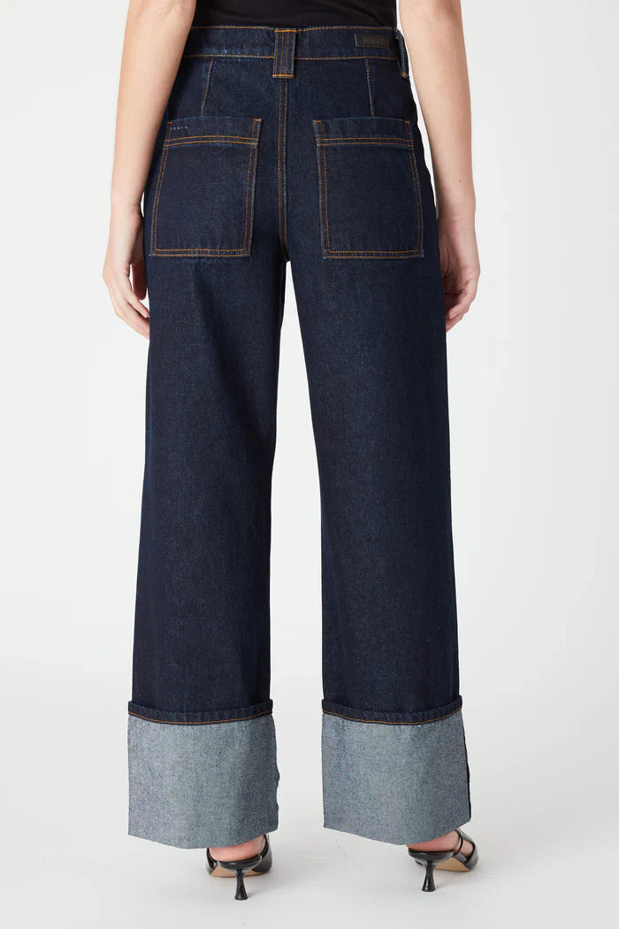 Blank Deep Wide Cuffed Utility Wide Leg Jean