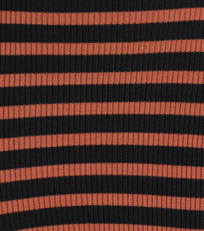 Trendy Staple Striped Ribbed Knit Midi Dress