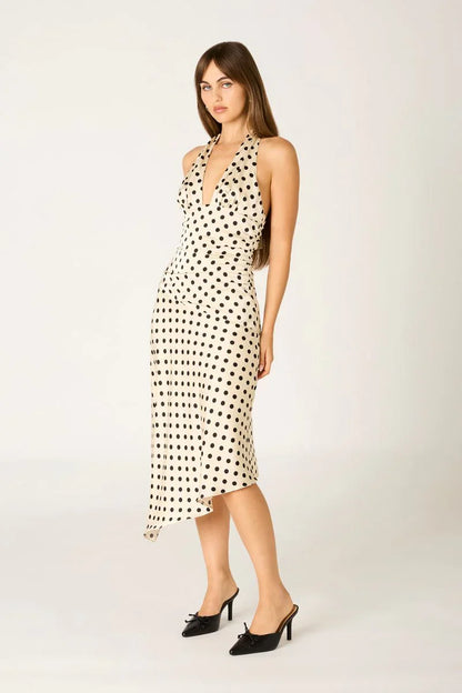 Halter Polka-Dot Mini Dress