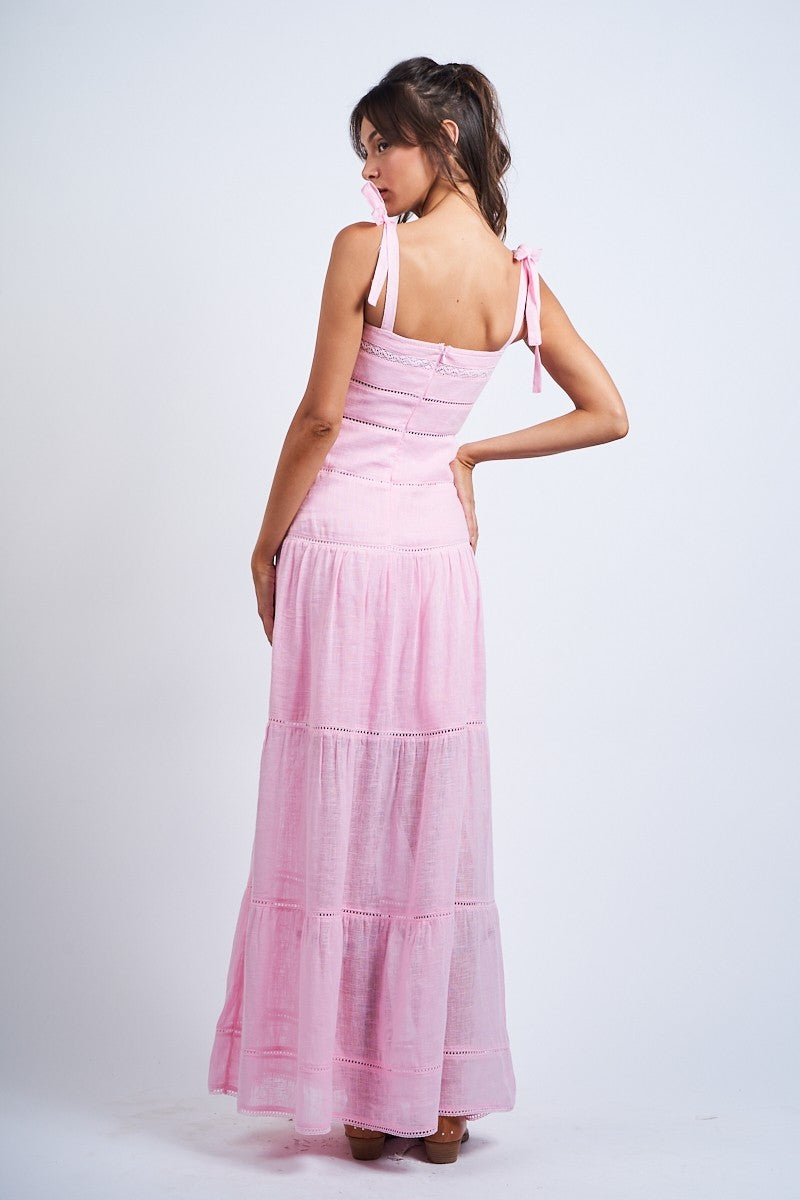Lace Trim Maxi Dress