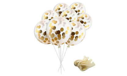 12 inches Party Balloons With Gold Paper Confetti Dots For Party Decorations (20 pcs)