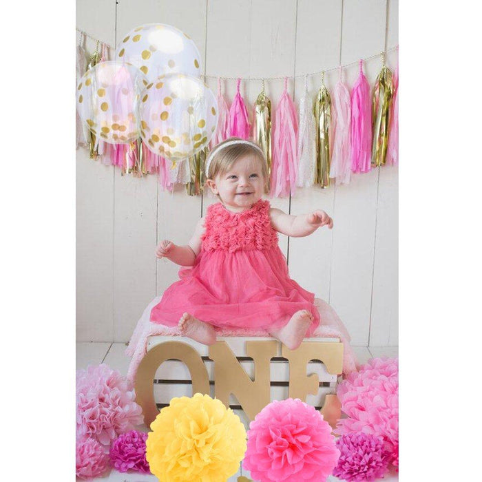 12 inches Party Balloons With Gold Paper Confetti Dots For Party Decorations (20 pcs)
