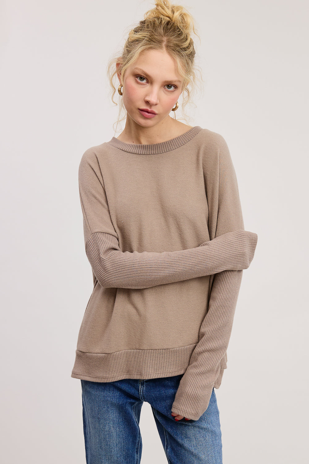 Brushed Round Neck Pullover