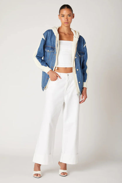 BLANK NYC Denim with Sweater Detail Jacket