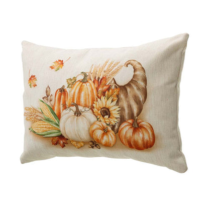18"L Faux Burlap Thanksgiving Croissant Pillow