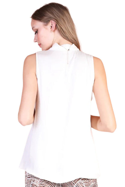Pleated Sleeveless Blouse