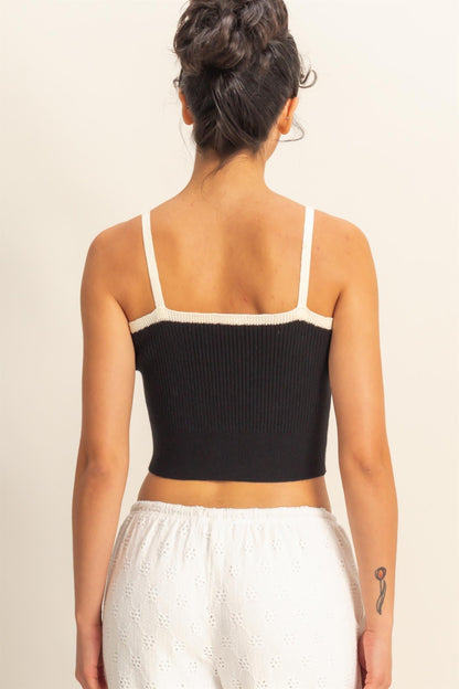 Crop Sweater Tank with Bow