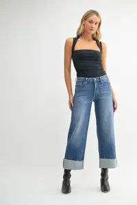 JBD Scissor Cut Slim Wide Leg