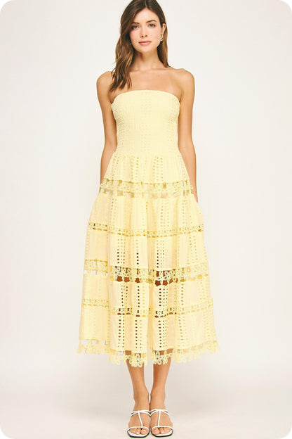 Beautiful Chaos Eyelet Lace Tube Dress