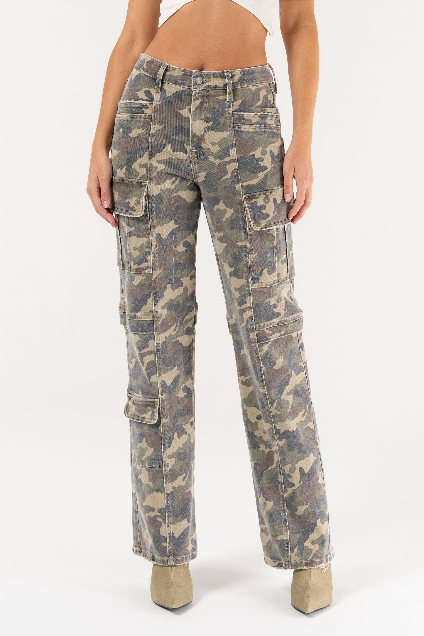 Hidden Denim Tracey Cargo Straight Leg