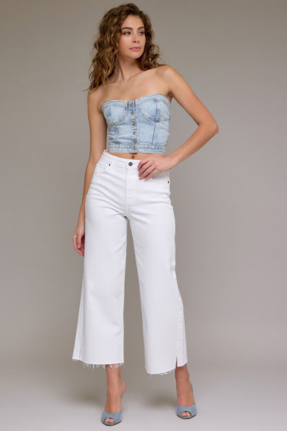 Hidden Nori Crop Wide Leg Jean