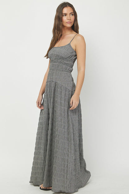 Gingham Smocked Waist Maxi