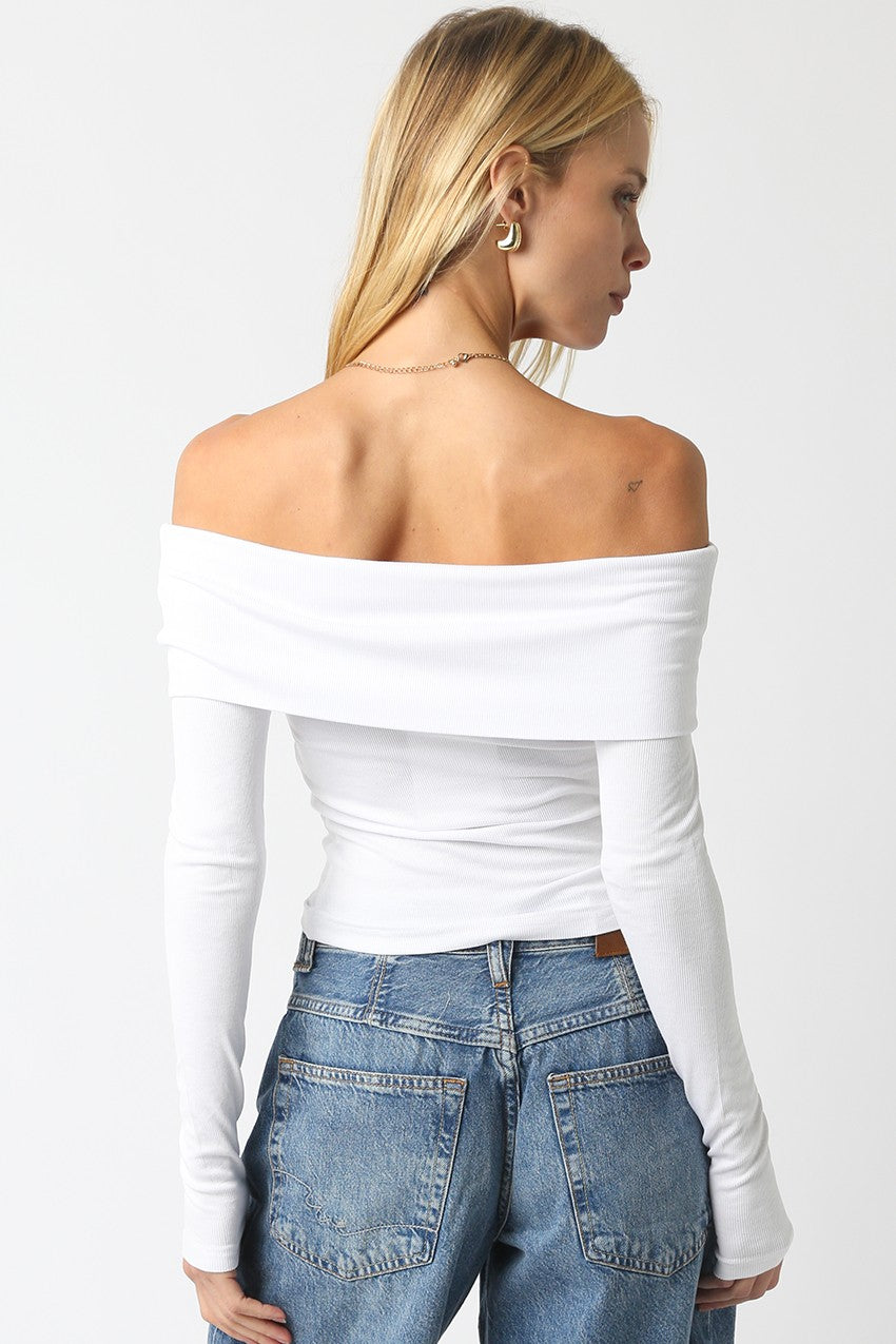 Off Shoulder Knit Long Sleeve