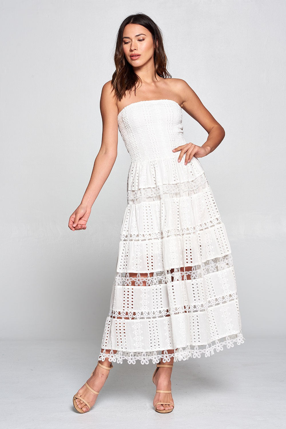 Beautiful Chaos Eyelet Lace Tube Dress