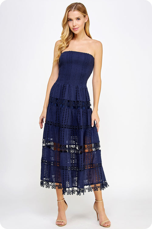 Beautiful Chaos Eyelet Lace Tube Dress