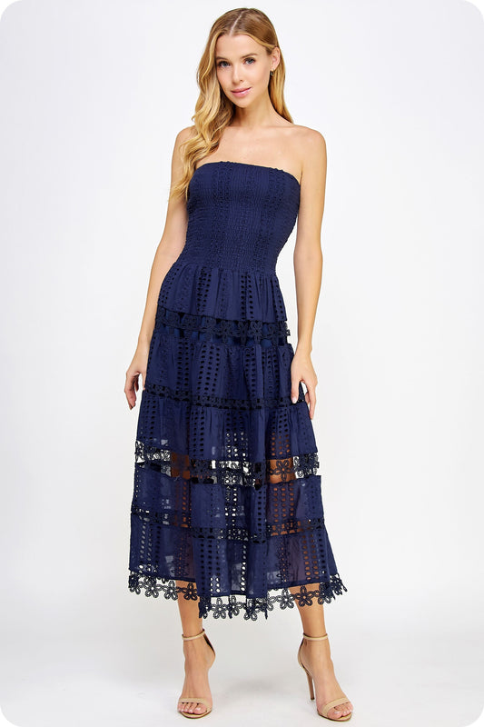 Beautiful Chaos Eyelet Lace Tube Dress