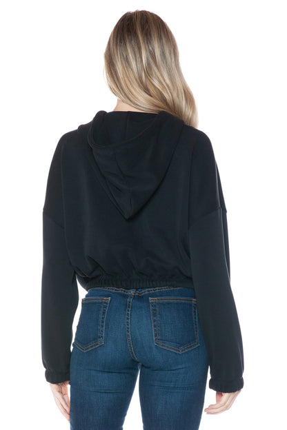 Cropped LS Half Zip Hoodie