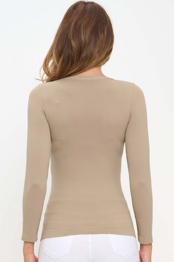 Seamless Round Neck LS Top