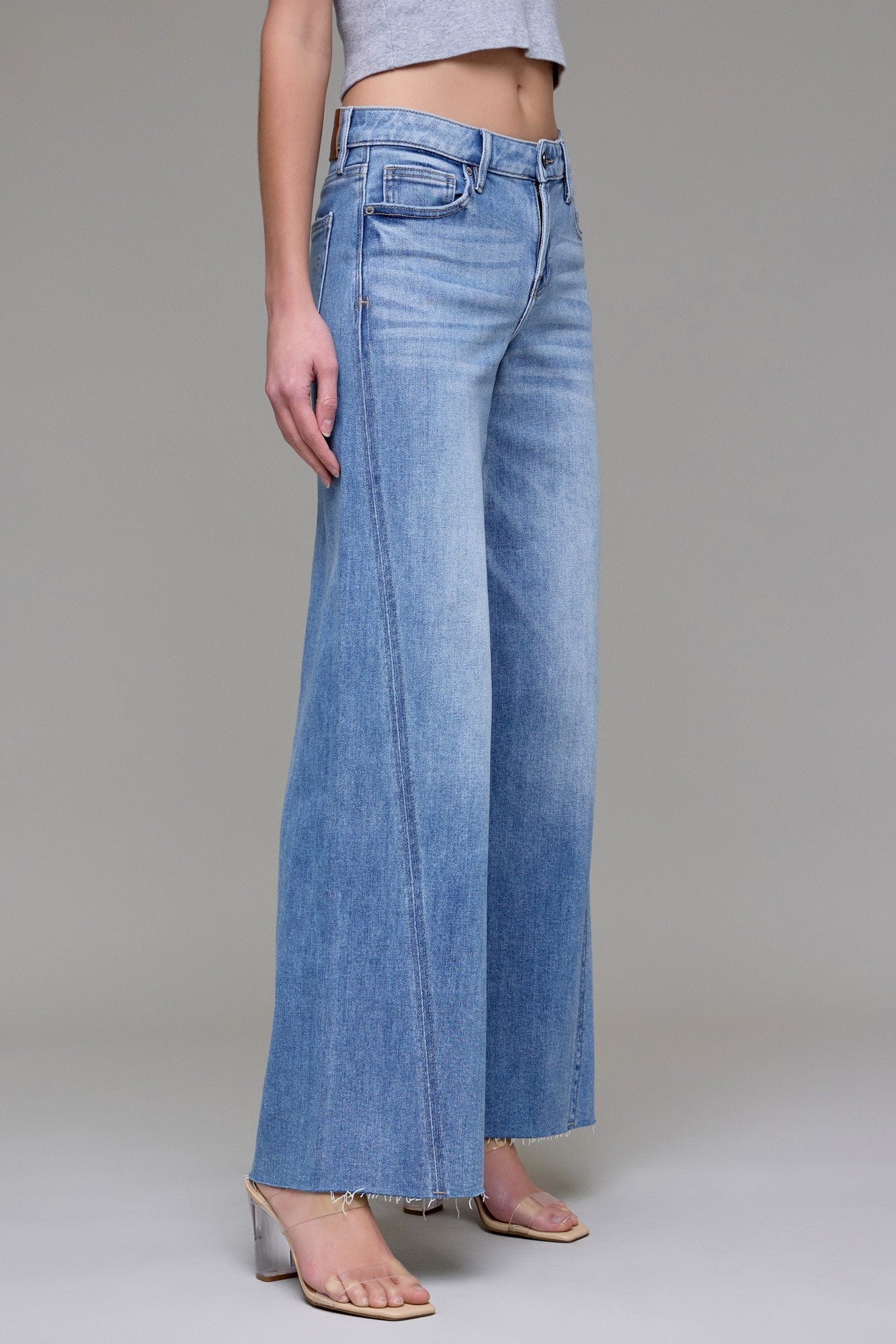 Hidden Mid Rise Wide Leg