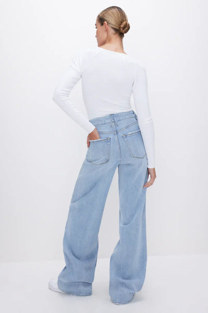 Good American Good Skate Wide Leg