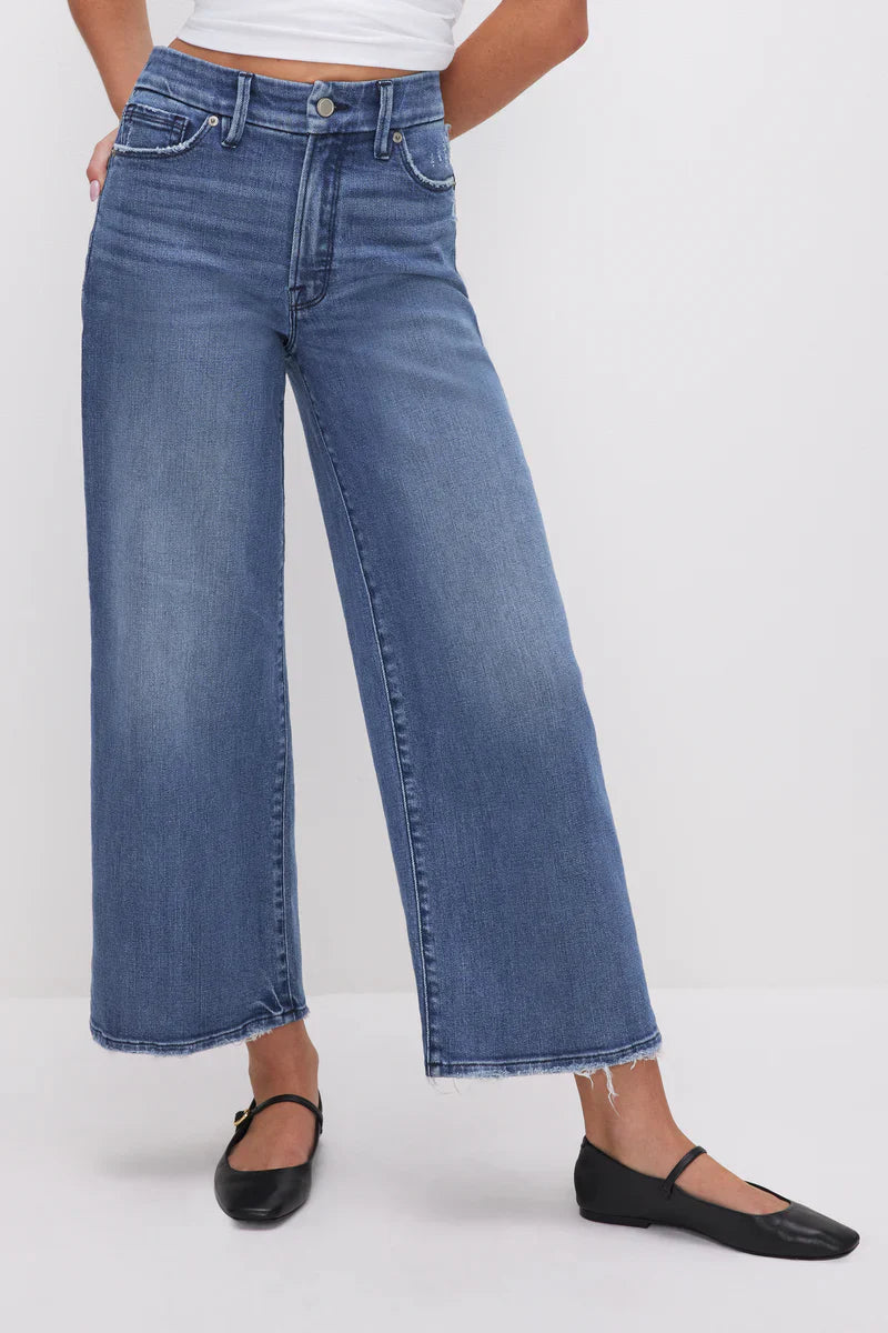 Good American Good Waist Palazzo Crop Jean